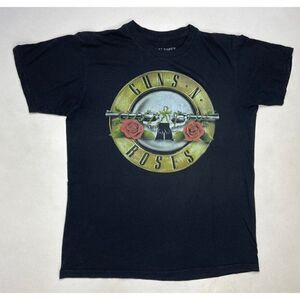 Guns N Roses Logo Graphic T-shirt Women Medium Black Short Sleeve Music